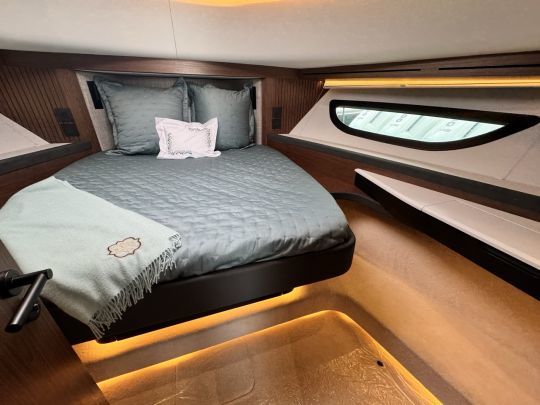 The front cabin boasts excellent headroom