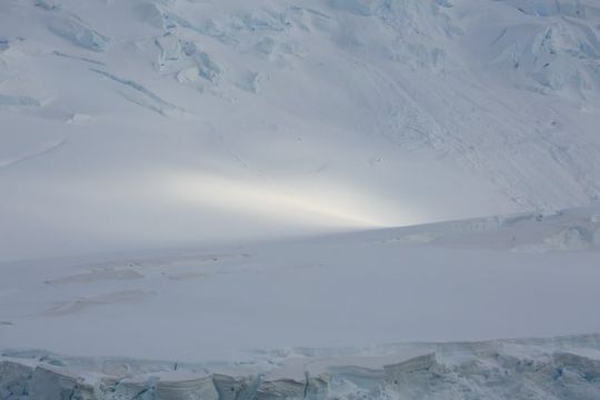 Rayon de soleil sur un glacier.