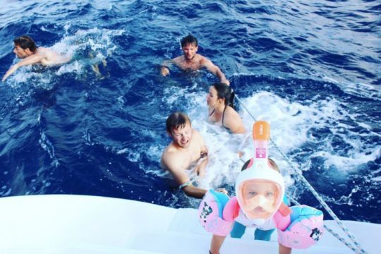 Baignade au cul du bateau