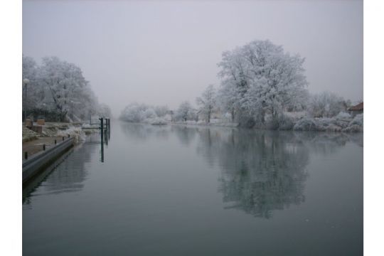 La paisible halte de Kunheim, sous les frimas hivernaux (Photo : Suhopese)