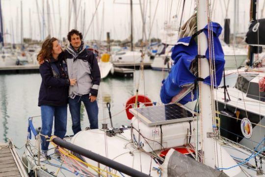 Océane et Constantin sur leur mini 6,50 Hanabi