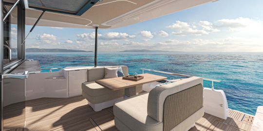 L'aménagement de cockpit de la Prestige F5.7 est original