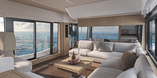 Le salon lumineux de la Prestige F5.7