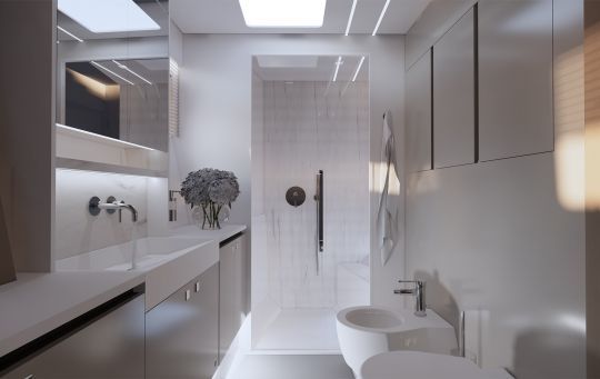 La salle de bain de la cabine Master de l'Omaya 50