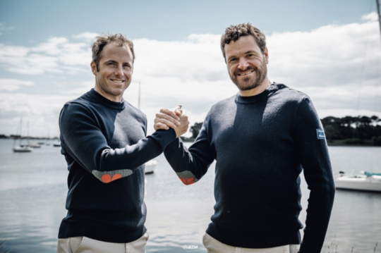 Les deux skippers seront au départ de la Transat Café l'Or, dimanche 26 octobre au Havre, à bord du trimaran Actual Ultim 4 ©ATM Communication
