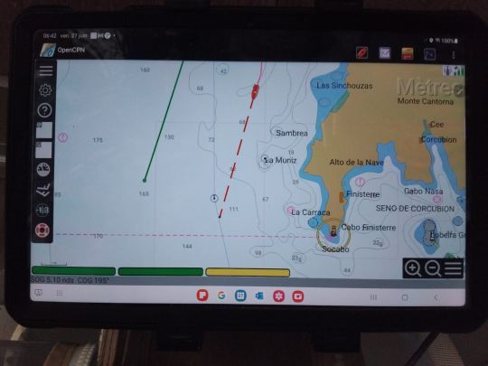 Notre position GPS au passage du cap Finisterre