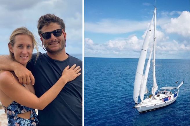 Anas and Louis and their sailboat Maoti