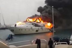 The Queen Anna on fire