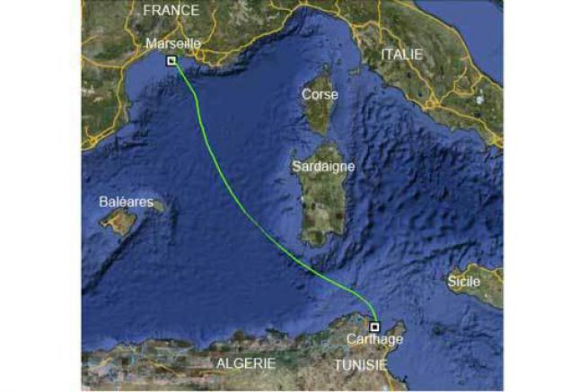 The records of the crossing of the Mediterranean Sea under sail