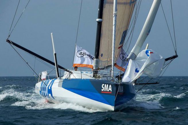 Paul Meilhat and his Imoca SMA