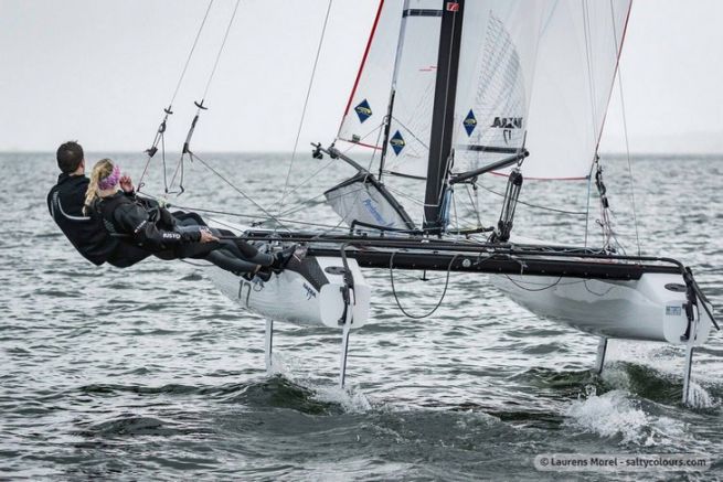 Test of the Nacra 17 with foils