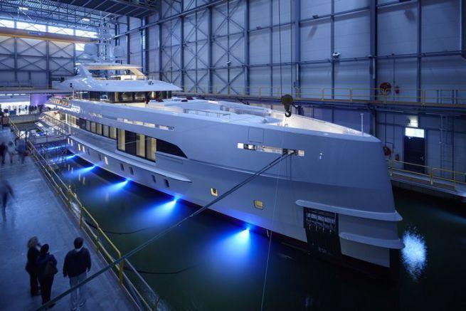 The superyacht Home, at Heesen Yachts Shipyard