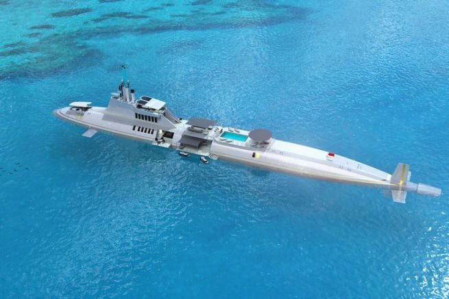 The submersible superyacht Migaloo
