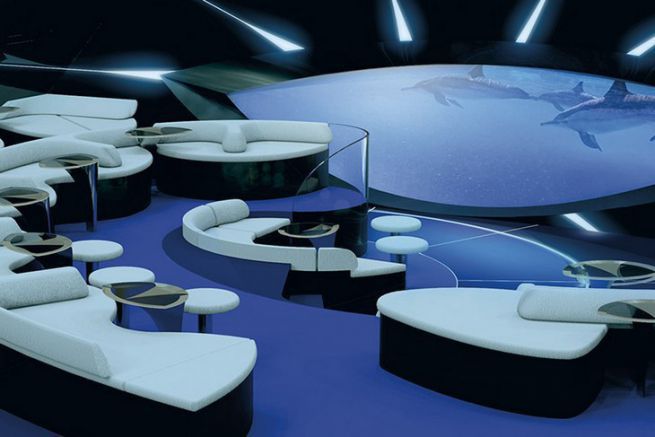The first underwater lounge on board a cruise ship