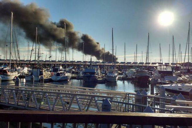 Fire in Everett Marina