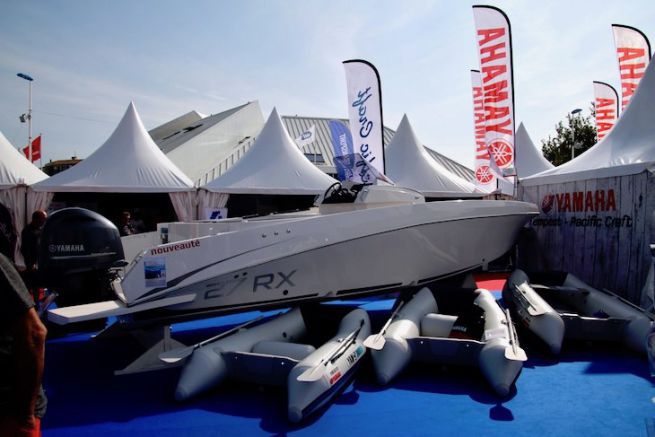 The prototype of the 27 RX on the stand of the Grand Pavois de La Rochelle