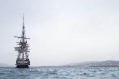 The Hermione off the coast of Morocco