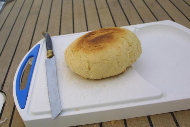 How do you bake bread on board a boat?