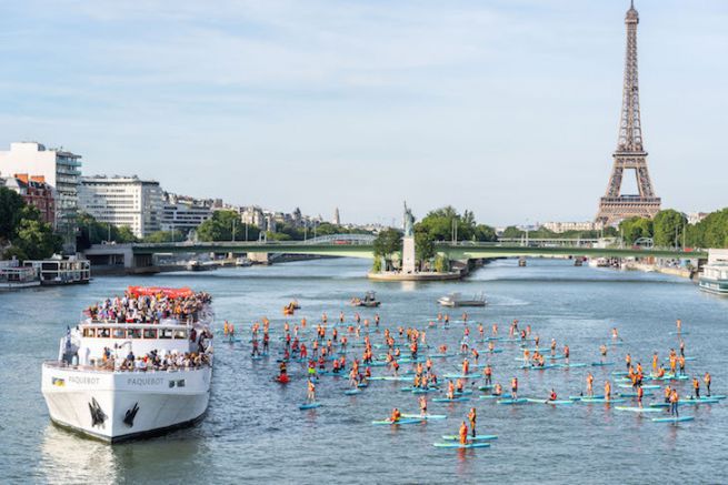 Start of the rescue paddle rally at sea on the Seine