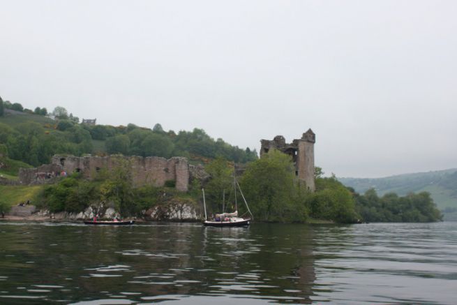Sailing at the foot of the Loch Ness castles during SailCaledonia
