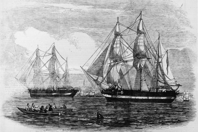 HMS Terror and HMS Erebus from England