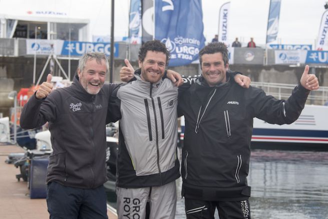 The podium of the 3rd stage of the Solitaire Urgo Le Figaro