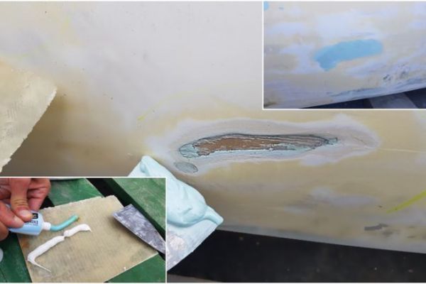 How to repair a boat hull with epoxy putty in 3 steps
