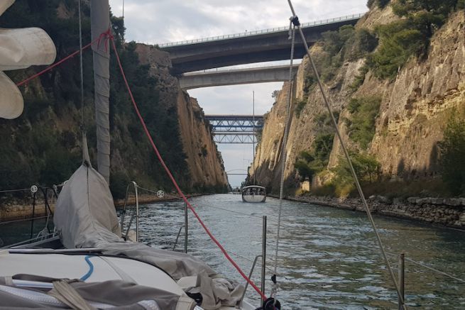 Our transport from Athens to Corfu via the Corinth Canal