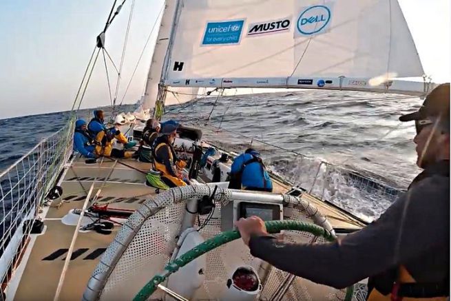Racing aboard the Clipper Round the World along the coast of Brazil