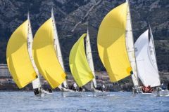 The Grand Surprise fleet of the Team Winds team and its mythical yellow spinnakers