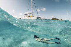 Leisure at anchor is essential for catamaran vacations