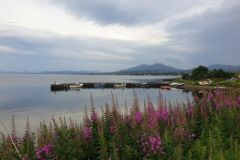 The old Broadford pier at high tide on the Isle of Skye, Scotland