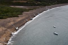 Boats on land in Corsica after the storm of August 18, 2022
