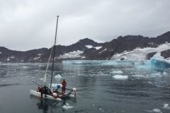 In a Hobie Tiger in the middle of the ice !