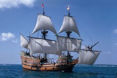 The Mayflower, ship of the Pilgrim Fathers