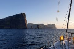 Arthur sailing in the Faroe Islands
