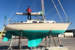 Matho on his Tartan 30 Argo in Barbate on the day of purchase