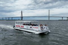 The Charleston Water Taxi uses its outboard motors extensively