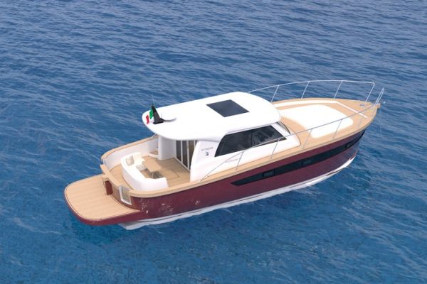 Patrone 45' Convertible, a 14-meter gozzo designed for long cruises in the Mediterranean