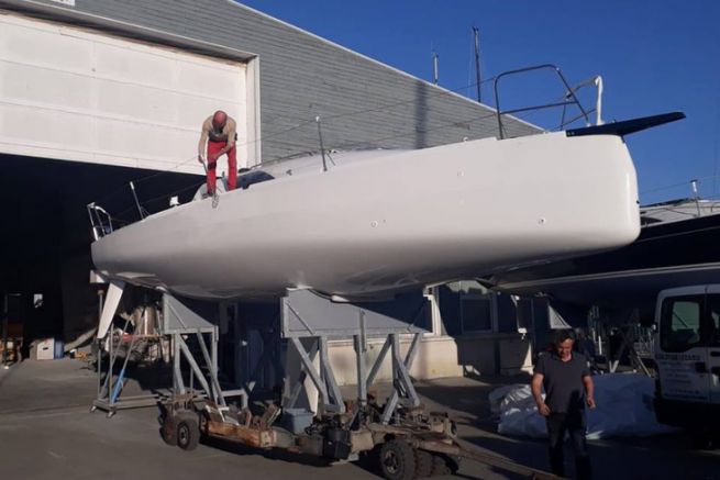 The first Sun Fast 3300 in La Rochelle before its launch