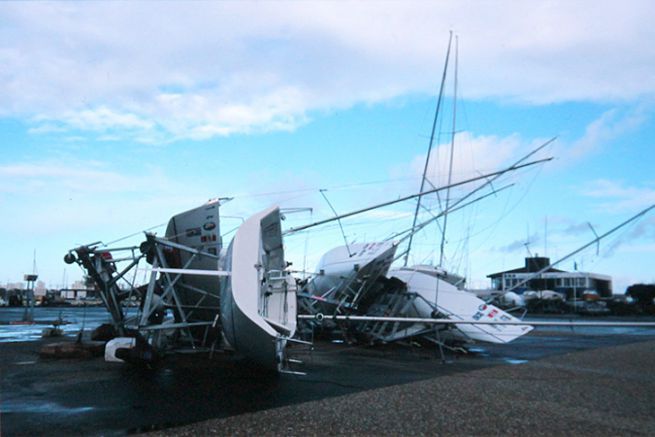 Boats fallen from their bers