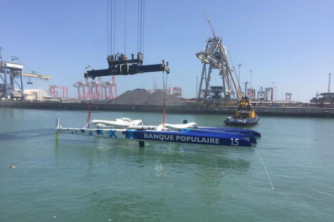 The Maxi Banque Populaire IX in the port of Casablanca