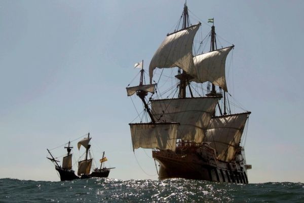 The Nao Victoria and the galleon Andalucia