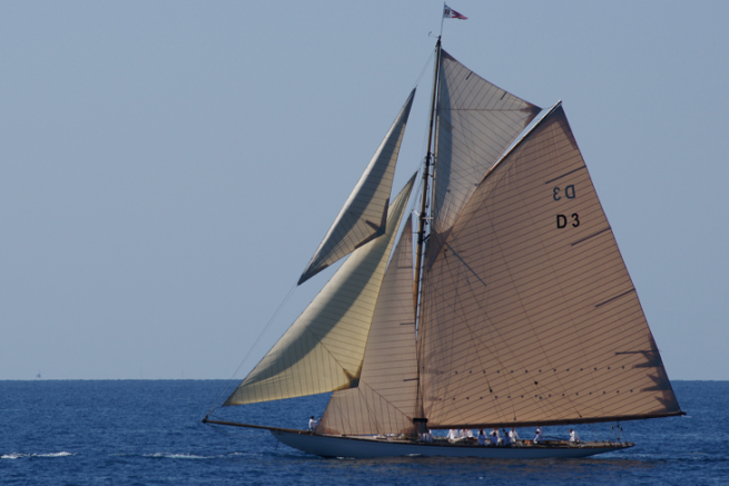 Sailboat under clinfoc-yankee-trinquette