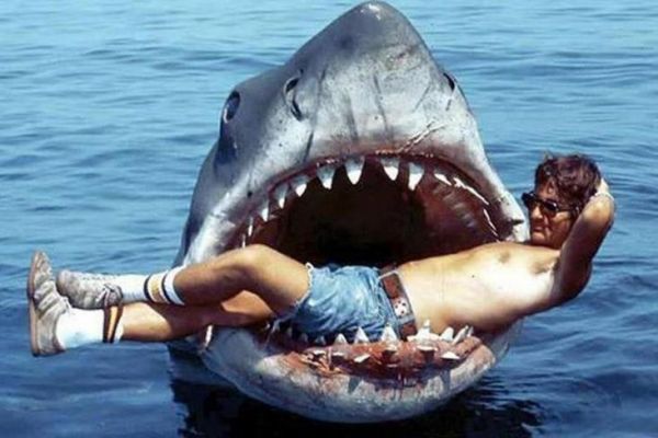 Steven Spielberg on the set of Jaws