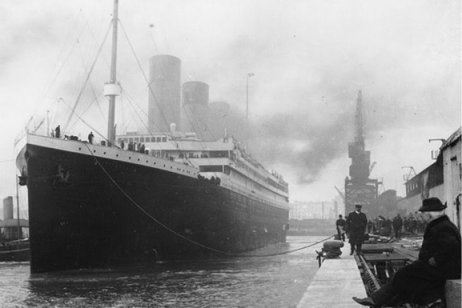 The Titanic in Southampton, before his departure