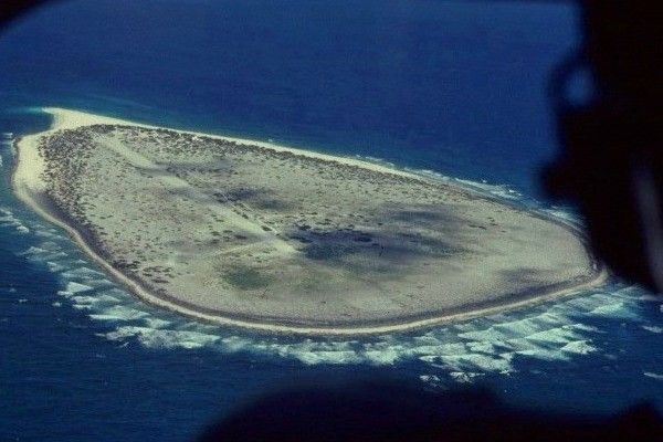 Aerial view of Tromelin island