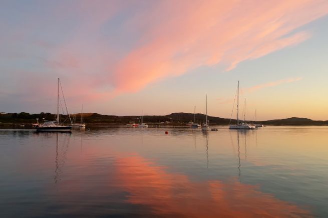 Ardminish anchorage in Gigha, Scotland