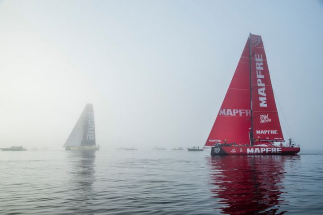 Finish of leg 8 of the Volvo Ocean Race 2018