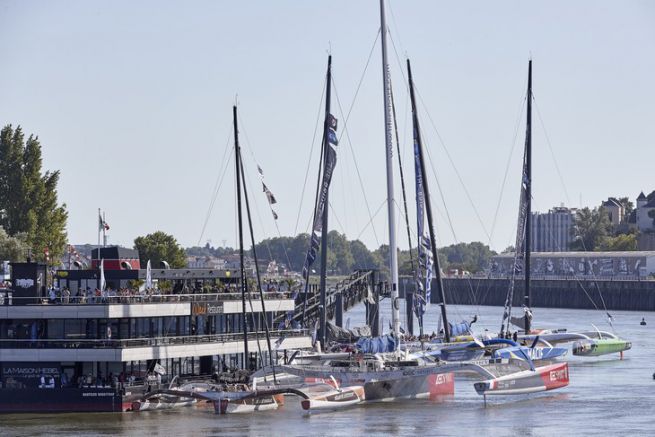 The trimarans at the Chantiers pontoon